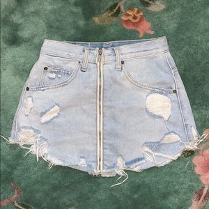 carmar denim zip up skirt